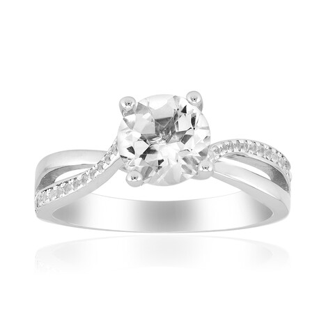 Anello in argento con Topazio Bianco