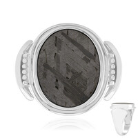 Anello in argento con Meteoriti di Aletai