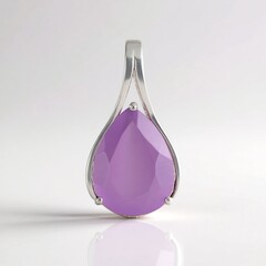 Pendentif en argent et Calcédoine lavande