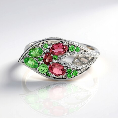 Anello in argento con Tormalina Rosa Nigeriana