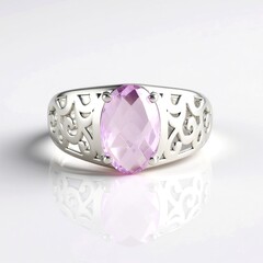 Anello in argento con Ametista Rose de France