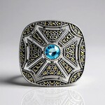 Anello in argento con Topazio Blu Svizzero (Annette classic)