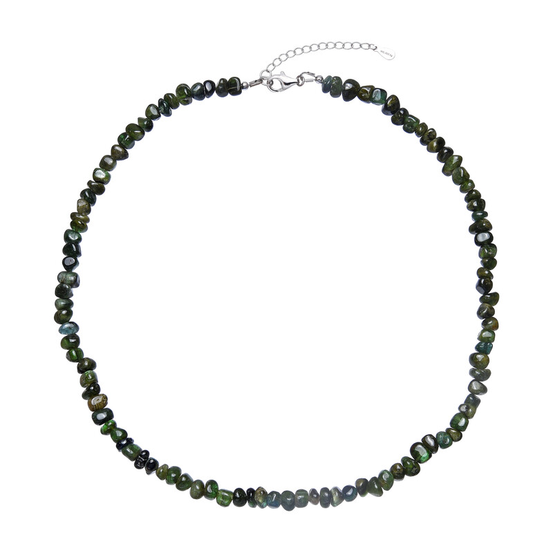 Green Tourmaline Silver Necklace