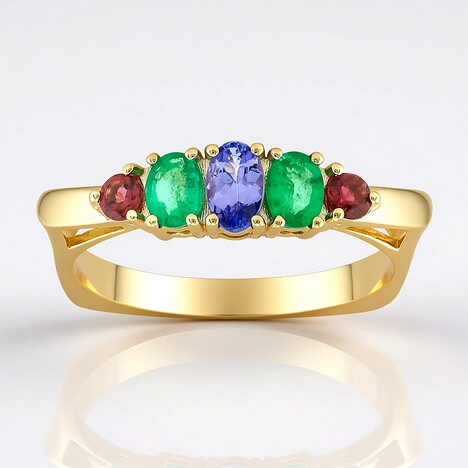 Anello in oro con Tanzanite AAA (de Melo Gold)
