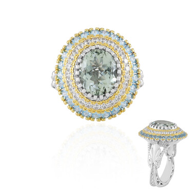 Zilveren ring met een groene amethist (Dallas Prince Designs)