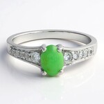 Bague en argent et Chrysoprase impériale