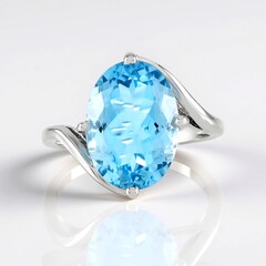 Anello in argento con Topazio Blu Cielo