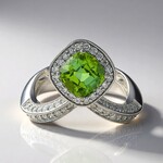 Anello in oro con Tormalina Verde Brasiliana (de Melo)