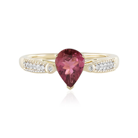 Anello in oro con Tormalina Rosa Brasiliana