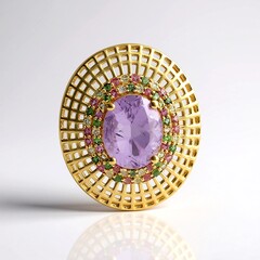 Ciondolo in argento con Ametista Rose de France