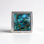 Ciondolo in argento con Turchese Ramato Blu Mohave (MONOSONO COLLECTION)