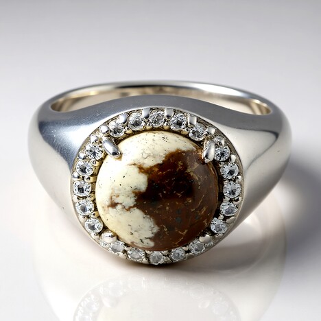 Bague en argent et Magnésite