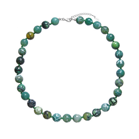 Collier en argent et Agate de Mongolie