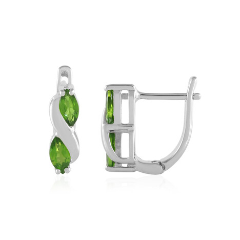 Russian Diopside Silver Earrings