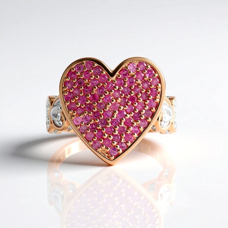 Anello in argento con Zaffiro Rosa (Gems en Vogue)