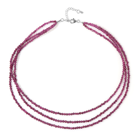 Mosambik-Rubin-Silberhalskette