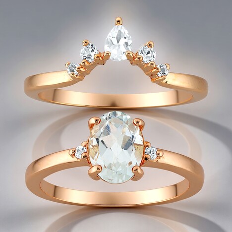 Anello in argento con Topazio Bianco