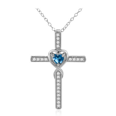 Collana in argento con Topazio Blu Londra
