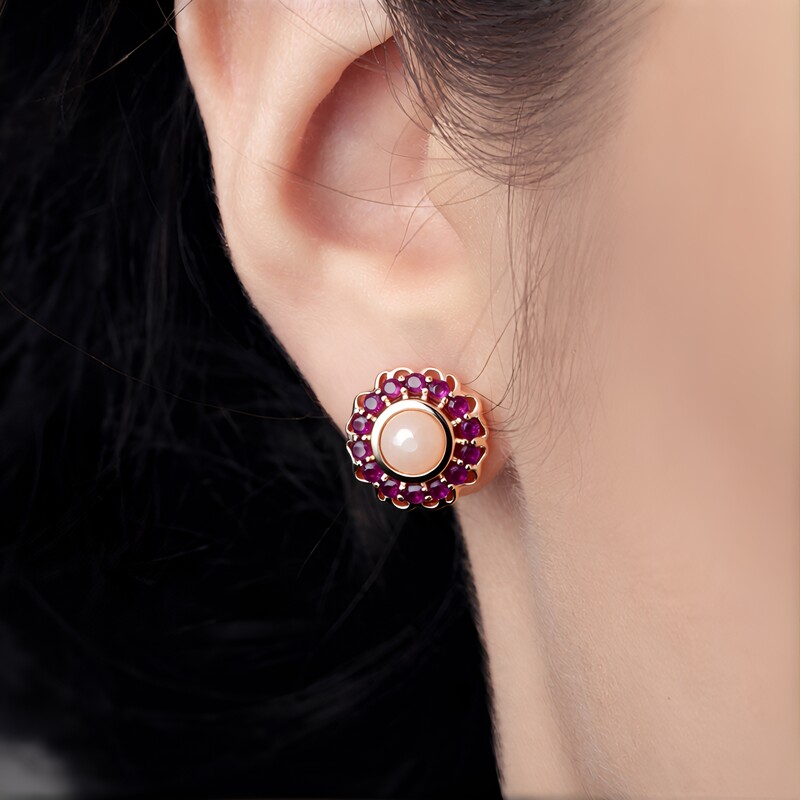 Brasilianischer Morganit-Goldohrringe