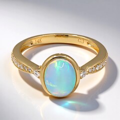 Anello in oro con Opale di Welo AAA