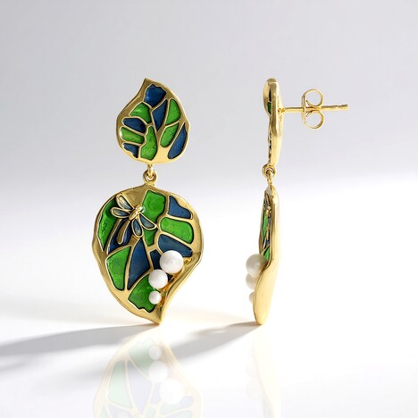 Orecchini in argento con Perla d'Acqua Dolce Bianca (Adela Silber)