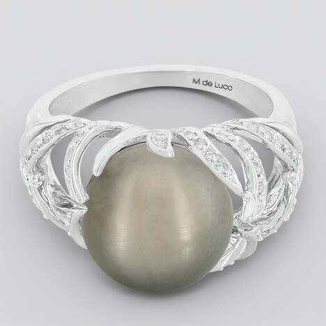 Bague en or et Perle de culture de Tahiti (M de Luca)