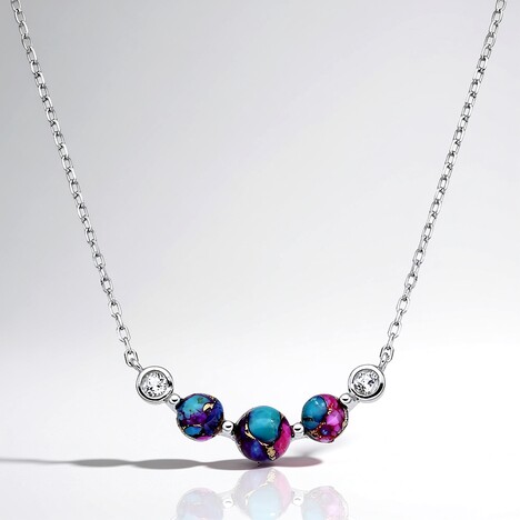 Collana in argento con Mosaico turchese