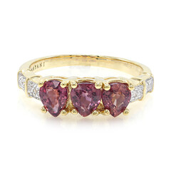 Nicht erhitzter Padparadscha-Saphir-Goldring (AMAYANI)