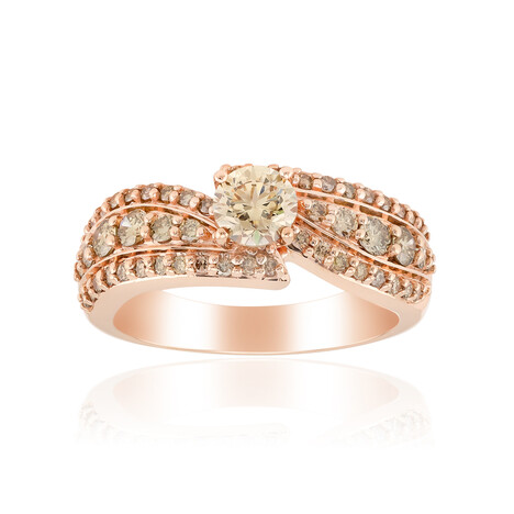 9K VS1 Argyle Rose De France Diamond Gold Ring (Annette)