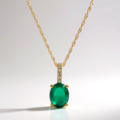 Collana in oro con Smeraldo Zambia AAA