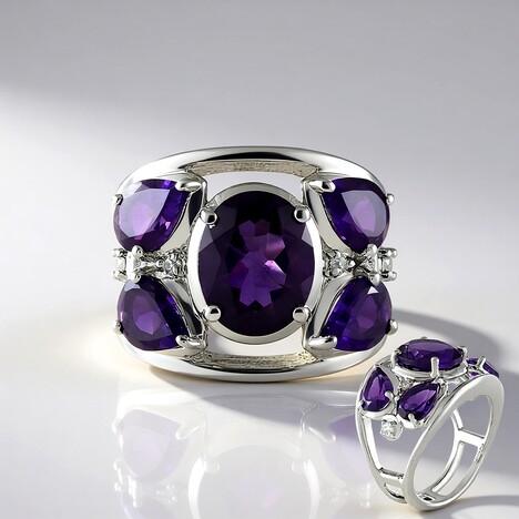 Anello in argento con Ametista del Marocco