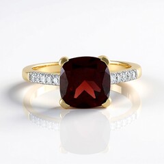 Anello in oro con Granato Mozambico (SUHANA)