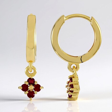 Boucles d'oreilles en argent et Rubis de Tanzanie