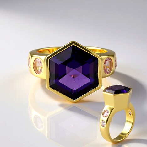 Anello in argento con Ametista Siberiana (Adela Silber)