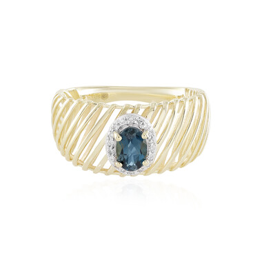 Londonblauer Topas-Goldring (Ornaments by de Melo)
