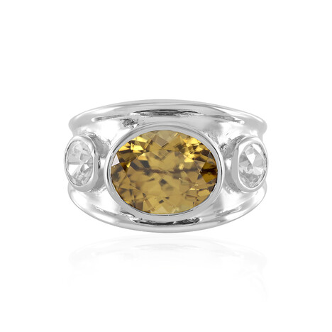 Yellow Zircon Silver Ring