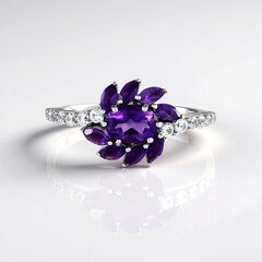Anello in argento con Ametista Siberiana (de Melo)
