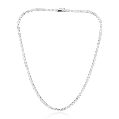 Weißer Topas-Silbercollier