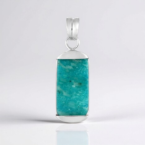 Ciondolo in argento con Amazzonite (Bali Barong)