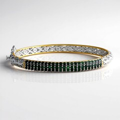 Bracciale in argento con Smeraldo Zambia