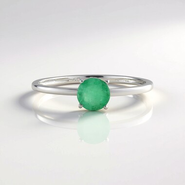 Anello in platino con Smeraldo Brasiliano