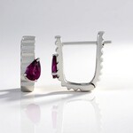 Pendientes en plata con Granate Magenta
