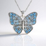 Collana in argento con Topazio Blu Svizzero