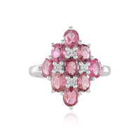 Zilveren ring met Braziliaanse roze toermalijnen