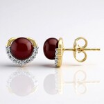 Orecchini in argento con Perla rossa coltivata in acqua dolce (TPC)