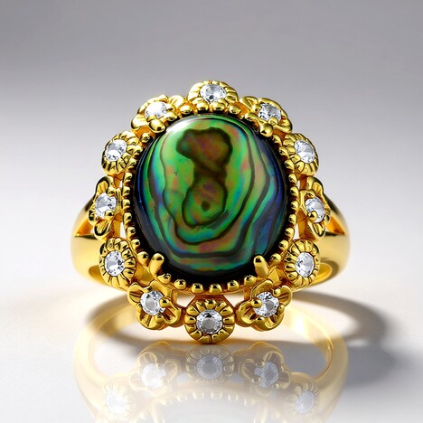 Anello in argento con Conchiglia Abalone (Art of Nature)