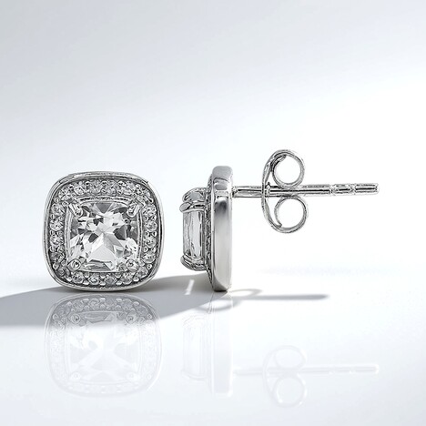 Orecchini in argento con Topazio Bianco
