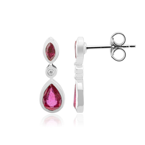 Bemainty-Rubin-Silberohrringe