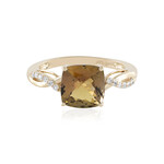 Nicht erhitzter Gelber Tansanit-Goldring