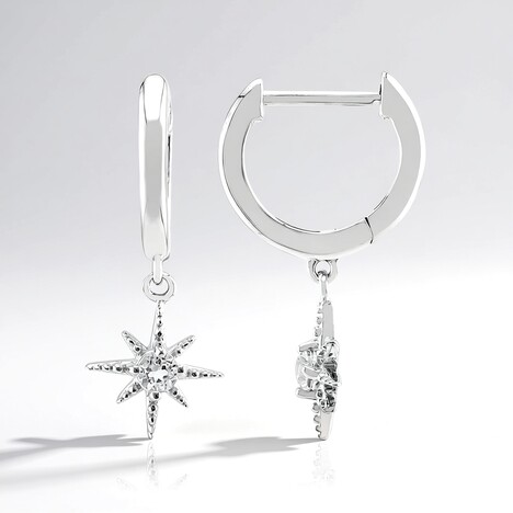 Boucles d'oreilles en argent et Topaze blanche